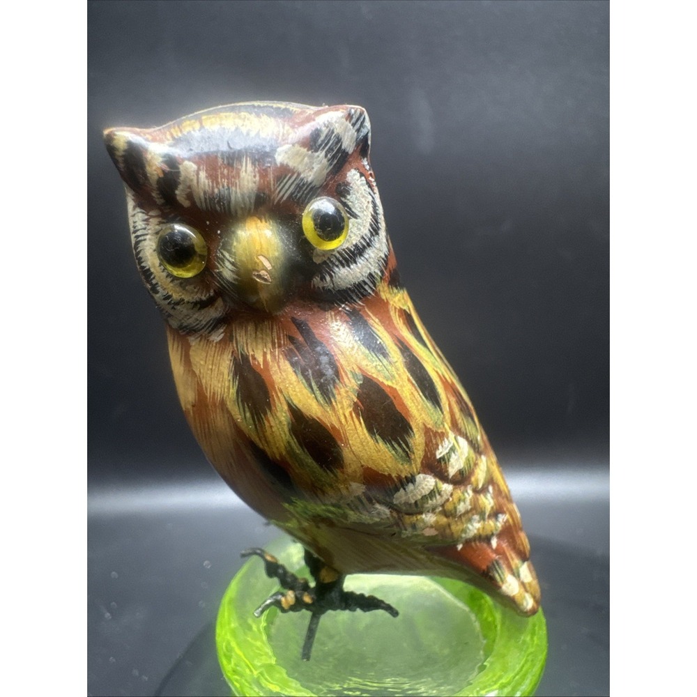 Hand Painted Ceramic Perched Owl Figurine